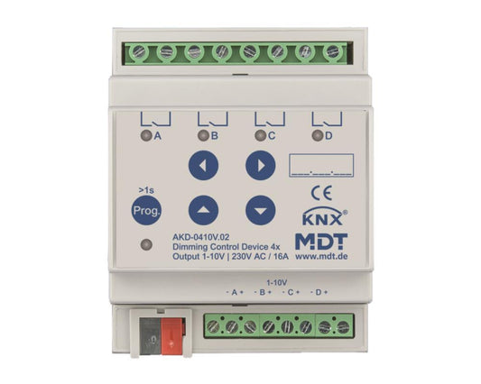 MDT AKD-0410V.02 Dimmaktor 4fach 4TE REG 1-10V m.RGBW