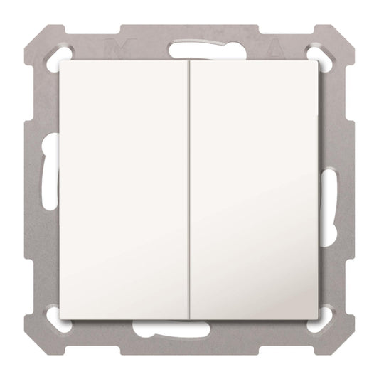 MDT Taster Light 55 2-fach Basic         Reinweiß glänzend Neutral BE-TAL55B2.01