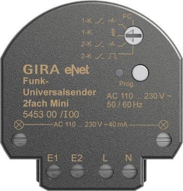 GIRA 545300 eNet Funk Uni-Sender 2fach   Mini