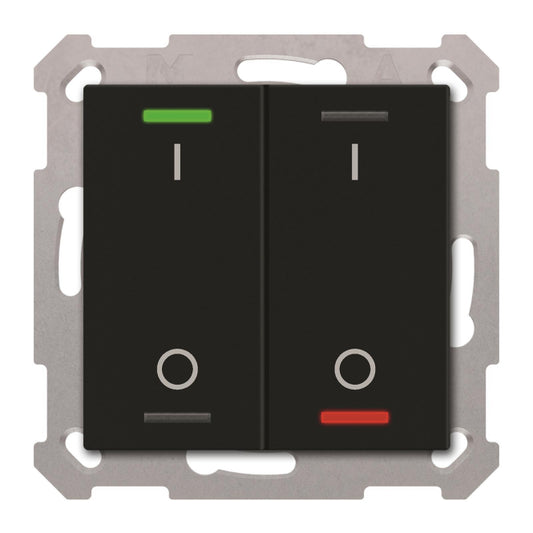MDT BE-TAL550206.B1 KNX Taster Light 55  2-fach RGBW Schwarz matt Schalten