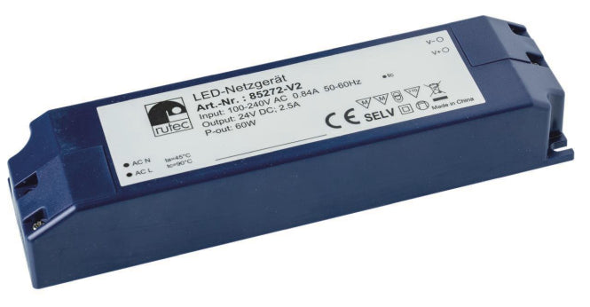 Rutec LED-Netzgerät 24V 60W     85272-V2 IP20 100-240V AC Druckklemmenanschluss