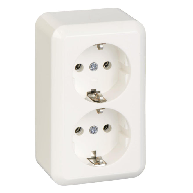 ELSO AP Contura Schuko            395404     2fach reinweiss mit Schraubklemmen