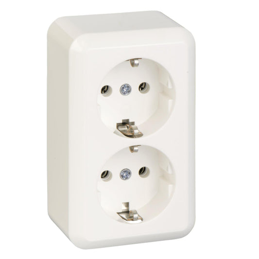 ELSO AP Contura Schuko            395404     2fach reinweiss mit Schraubklemmen