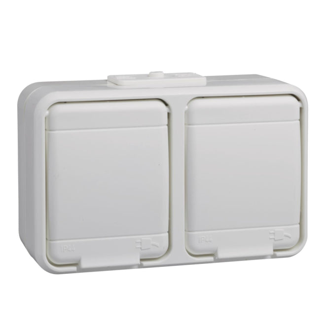 ELSO SCHUKO-Steckdose 2-fach      445404 reinweiss waagerecht