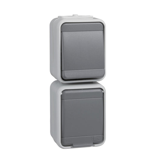 ELSO APWG Aqua-Top Kombination    448629     Schuko + Wechsel licht-/basaltgrau
