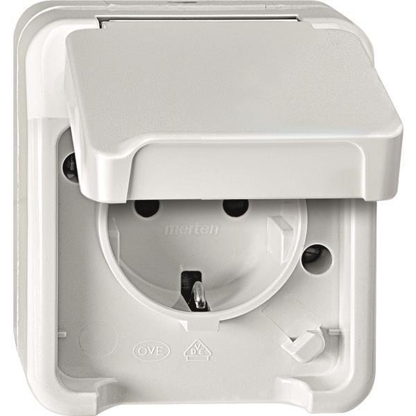 Merten SCHUKO-Steckdose     MEG2300-8019 polarweiß m.BRS AQUASTAR