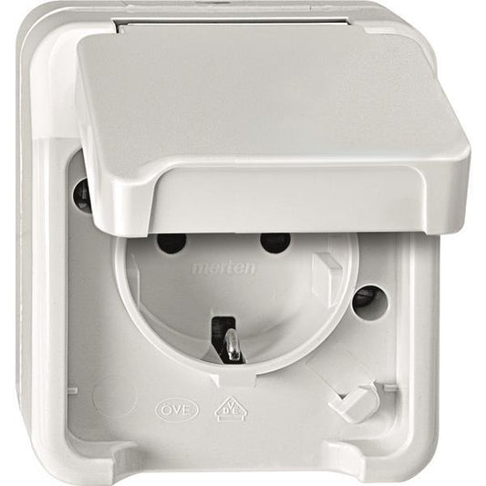 Merten SCHUKO-Steckdose     MEG2300-8019 polarweiß m.BRS AQUASTAR