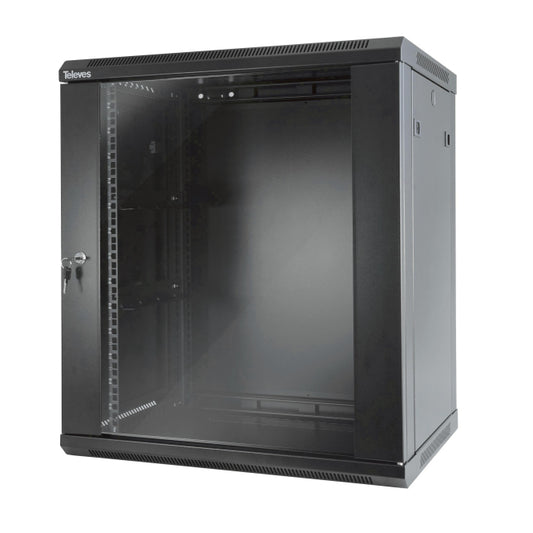 Televes Wandvert. 19z 15+2HE    MSR1915B 600x450mm zerlegt schwarz RAL 9005