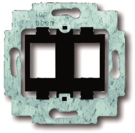BJ UP Tragring mit schwarzem Sockel 1814   für 2 Modular Jack Einsätze CAT5