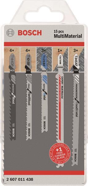 Bosch Stichsägeblatt-Set 15?tlg.         für Multimaterial, T-Schaft   2607011438