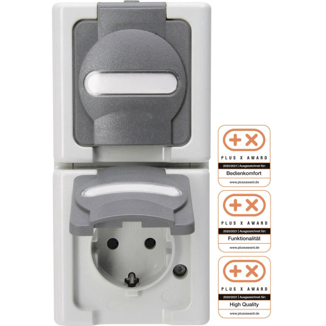 KOPP APWG Blue Electric      1314.5600.8     Schuko 2fach grau senkrecht