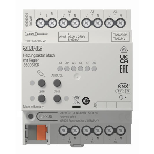 Jung KNX Heizungsaktor 6fach  36006 1S R m.Regler