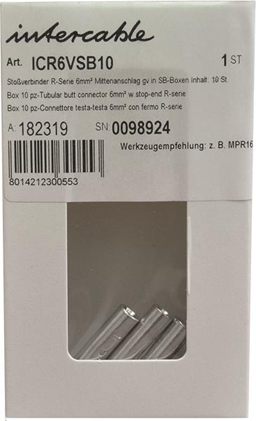 Intercable ICR10VSB10 Stoßverbinder      10qmm m.Mittenanschlag SB-Boxen In.:10St