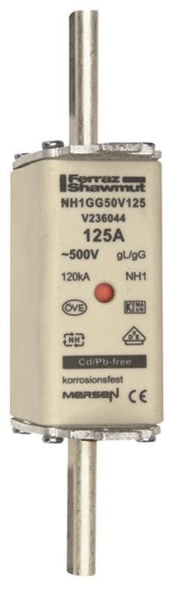 Mersen 1B165.000000 NH1 125A gG 500V     NH-Sicherung sfü spannungsführend