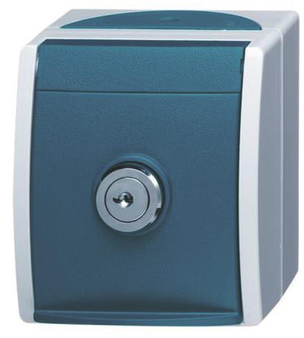 BJ APWG ocean Schuko           20EWSL-53   abschliessbar 1fach grau/ blaugrün