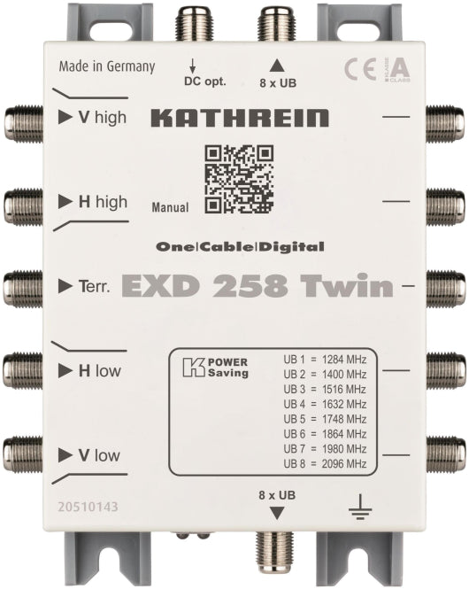 KATH Einkabel-Multischalter EXD 258 Twin     5-862 u.950-2150MHz Durchgang