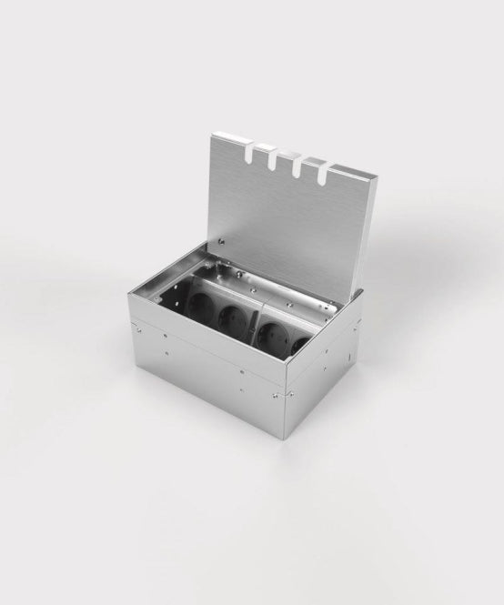 BS Bodensteckdose 8904B 3x     8904B-2-0 Schuko, 1x RJ45 2fach, belegbar