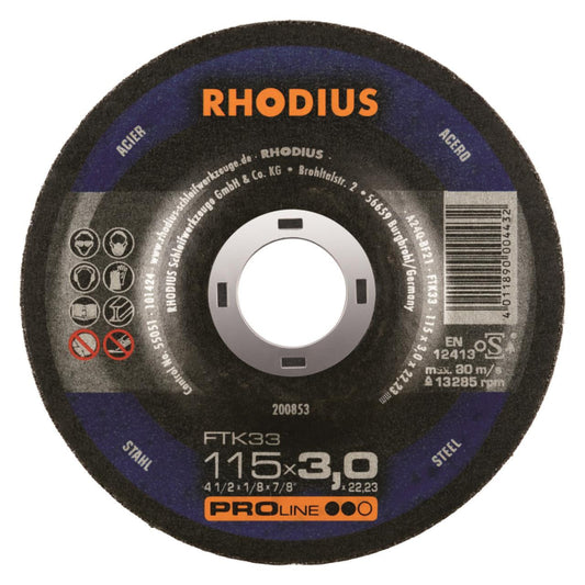 Rhodius Trennscheiben FTK 33      200853 115x3,0x22,23                      Stahl