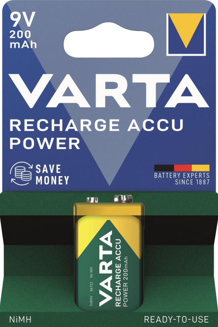 VARTA POWER Akku E-Block   9V      56722 200mAh *** Blister a 1 ST ** 56722101401