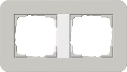 GIRA 0212412 Abdeckrahmen 2fach E3       Grau/Reinweiß glänzend Soft-Touch