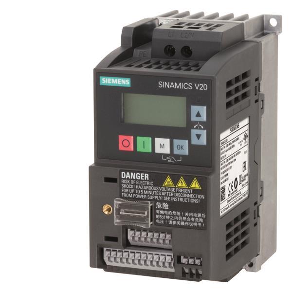 SIEM SINAMICS V20     6SL3210-5BB15-5UV1 1AC200-240V-10/+10% 47-63Hz, 0,55kW