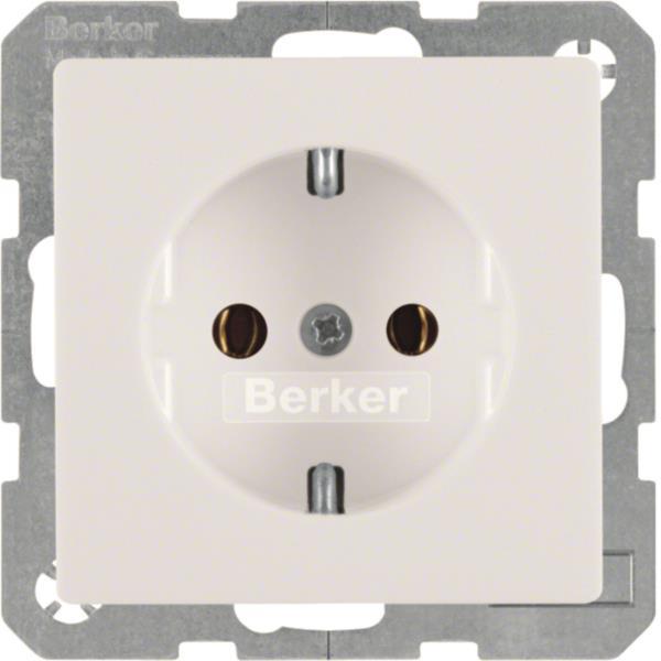 BER SCHUKO-Steckdose Berker Q1 41436089  polarweiß, samt