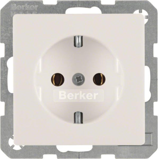 BER SCHUKO-Steckdose Berker Q1 41436089  polarweiß, samt