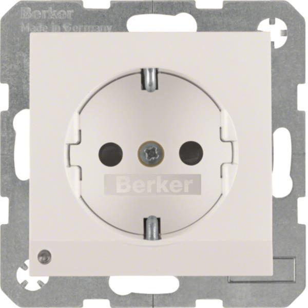 BER Steckdose SCHUKO+LED-       41098989 Orientierungslicht S.1/B.3/B.7 Glas pws