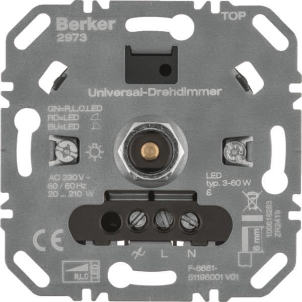 Berker Uni-Drehdimmer (R L C LED)   2973 Lichtst.