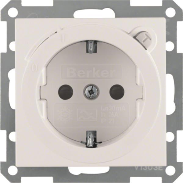 BER S1 Schuko Kombi mit         47081909  erh. Ber.-sch. und Fi polarweiss matt