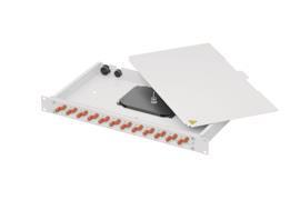 TG 19" 1HE LWL Spleissbox    100131016   Basis eco 12xLC-D+24xLC Pigt50/125   OM4