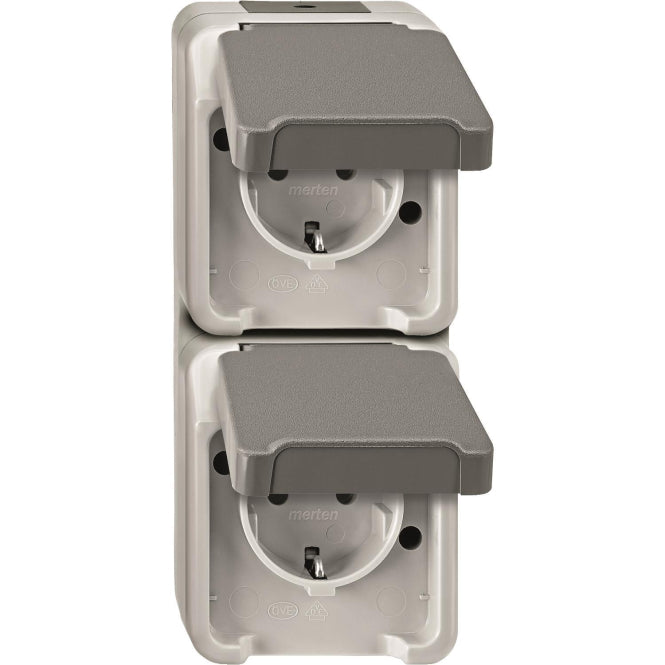 Merten SCHUKO-Doppel-Steck- MEG2329-8029 Dose lgr senk. AQUASTAR