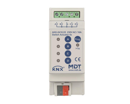 MDT AKK-0416.03 Schaltaktor 4fach 2TE    REG 16A 70 10EVG 230VAC Kompakt