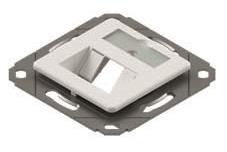 EasyLan designfähige Modulaufnahme leer  m.Zentralplatte 2 fach RAL9010   CKVD1D1