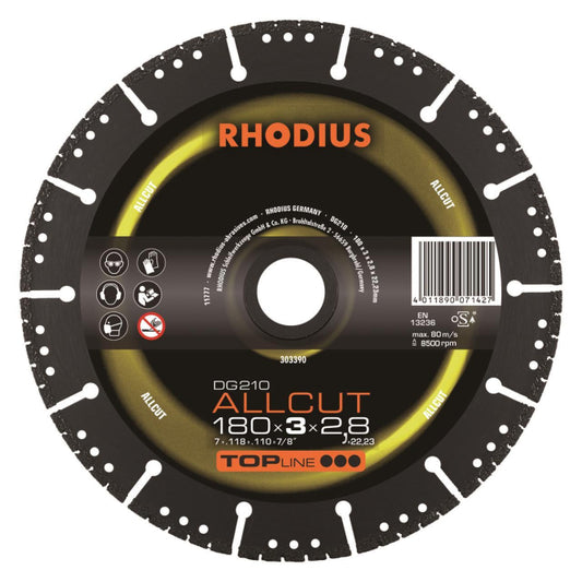 Rhodius Diamantscheiben DG 210 Allcut    180x3,0x2,8x22,23                 303390