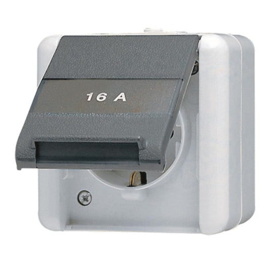 JG APWG WG800 Schuko-Steckd.  820NAW     IP44 Schriftfeld grau/anthrazit