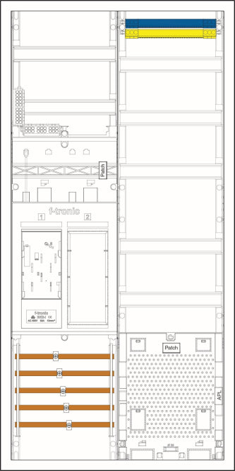 f-tronic Komplettschrank eHZ   EHZ721APZ 1ZP, 2 Felder, APZ,  1100x550   7195098
