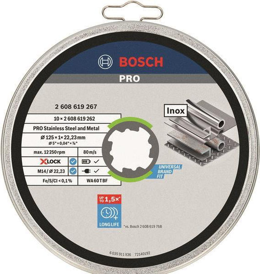 Bosch X-LOCK Trennscheibe Dose 125mm     Standard for Inox   VPE=10STK 2608619267