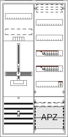 Striebel Komplettschrank APZ     DA27CBW         3-Punkt 1Z1V5A2 bestückt 2 x Fi