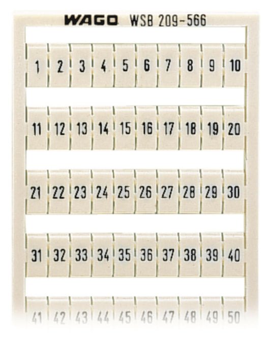 WAGO 209-566 WSB-Beschriftungskarte, als Karte, bedruckt,weiß