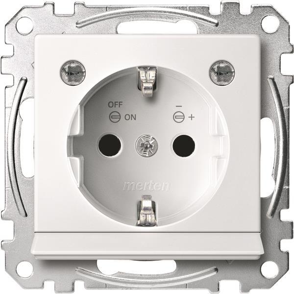 Merten SCHUKO-Steckdose BRS MEG2304-0319 m.Lichtausl.+LED StK polarweiß gl.Sys.M