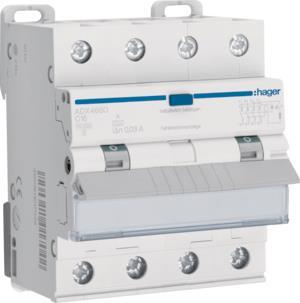 Hager Fi-LS 4P 10kA C-16A 30mA   ADX466D Typ A