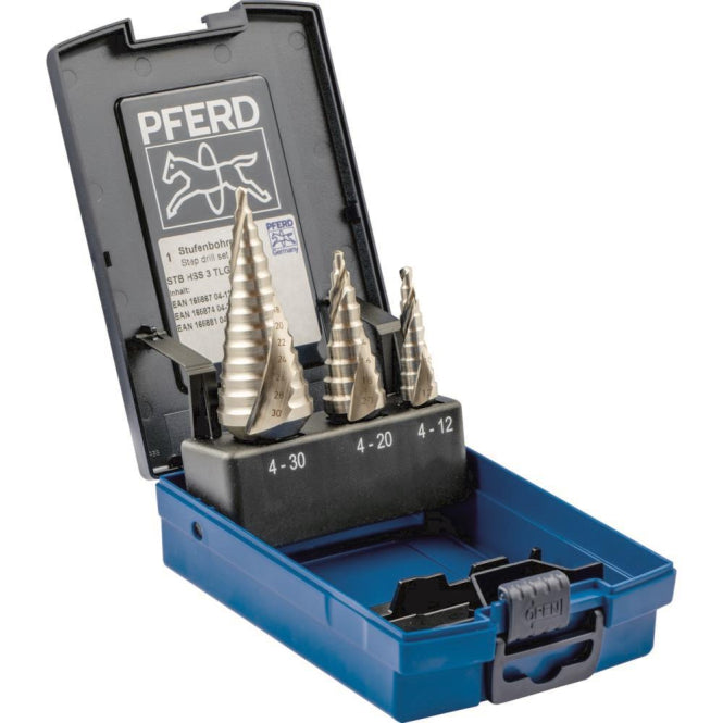 Pferd Stufenbohrer-Set HSS      25201046 3-tlg. 4-12mm/4-20mm/4-30mm