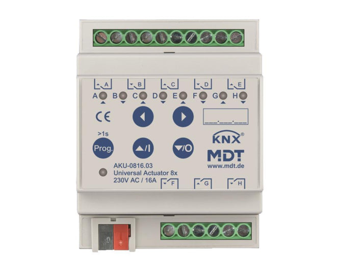 MDT AKU-0816.03 Universalaktor 8fach     4TE REG 16A 230VAC 100F 15EVG