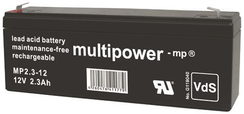 Multipower      MBL12/2,2AH/VDS MP2,3-12 Bleiakku 12V Faston 4,8mm VDS wartungsf.
