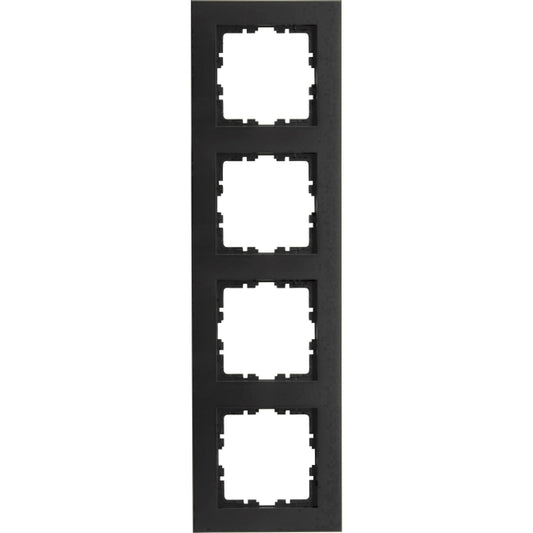 Kopp HK07 PURE-Abdeckrahmen    407150007 4-fach Farbe:schwarz matt