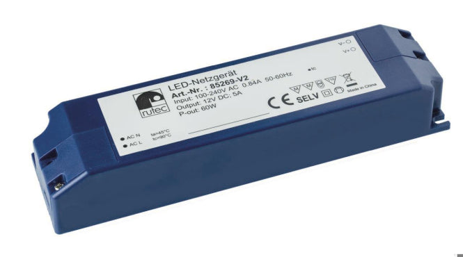 Rutec LED-Netzgerät 12V 60W     85269-V2 IP20 100-240V AC Schraubanschluss
