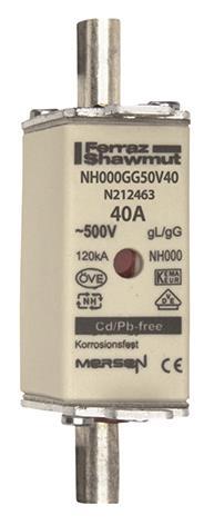 Mersen 1B647.000000 NH000 40A gG 500V    NH-Sicherung sfü spannungsführend