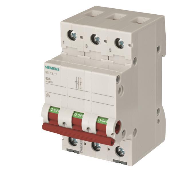 Siemens 5TL13631 Ausschalter 63A 3p      m.rotem Griff