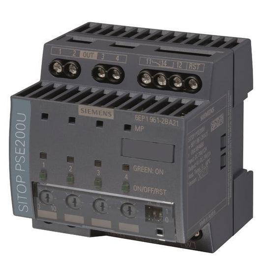 Siemens 6EP19612BA21 SITOP PSE200U 10A   Selektivitätsmodul 4-kanalig Eing. 24VDC